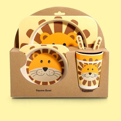 China Lion Degradable Bamboo Fiber Image Healthy Tableware Children's Tableware Cartoon Restaurant Eco-Friendly Bowl for sale