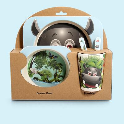 China Degradable animal bamboo fiber cartoon healthy tableware children's tableware children's forest restaurant eco-friendly gift for sale