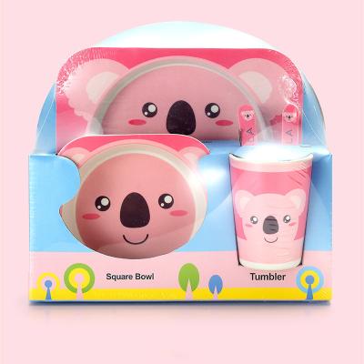 China Children's Bamboo Tableware Set Picture Healthy Environmental Friendly Koala Tableware Restaurant Children's Day Gift for sale