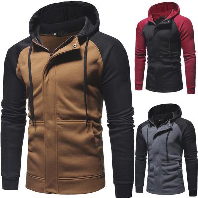 China New Style Winter Patchwork Fashion Anti-Wrinkle Men's Sweatshirts Casual Thin Zipper Hooded for sale