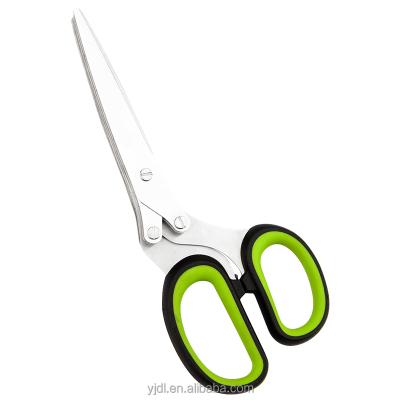 China Hot Soft Inch Stainless Steel 7 1/2 Grass Scissors 5 Blades Handle Rubber Grass Scissors for sale