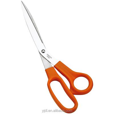 China Shearing Popular 8 Inch Orange PP Handle Stainless Steel Household Scissors for sale