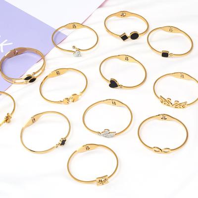 China TRENDY Wholesale customized waterproof and color retention femme stainless steel jewelry bracelet custom for sale