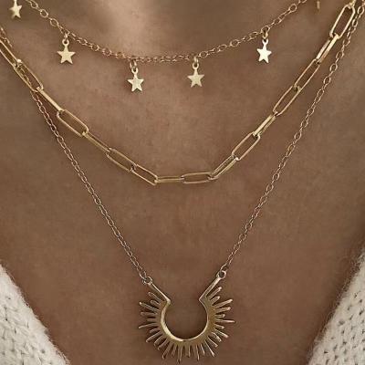 China CLASSIC High Quality 18k Gold Plated Stainless Steel Sunflower Necklace Flower Pendant Necklace For Women for sale