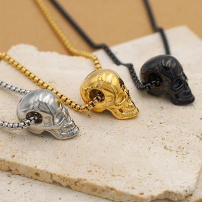 China Hiphop Hip Hop Alloy Cheap Men Skull Head Pendant Skeleton Pendant Necklace For Men for sale