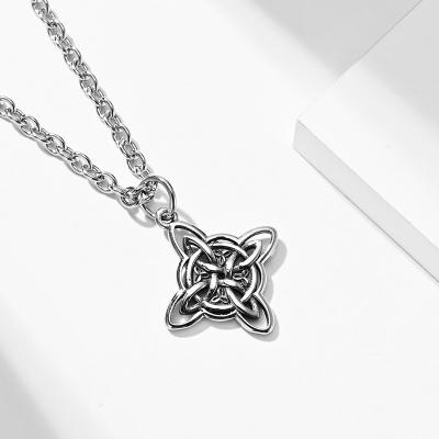 China TRENDY Fashion Jewelry Custom Stainless Steel Irish Celtic Knot Cross Pendant Necklace For Women Men for sale