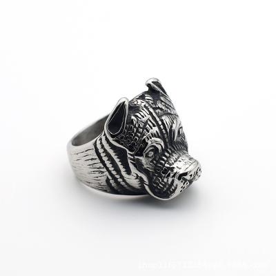 China TRENDY Fashion Vintage Jewelry Punk Mens Rings Stainless Steel Jewelry Hip Hop Punk Ring for sale