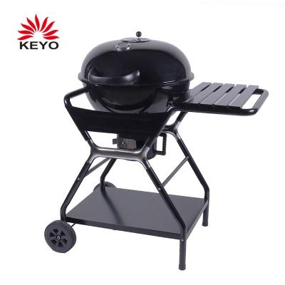 China Easily Assembled KEYO Kettle Grills 22 Inch High Quality Enamel Coating Charcoal BBQ Grills With Side Table for sale