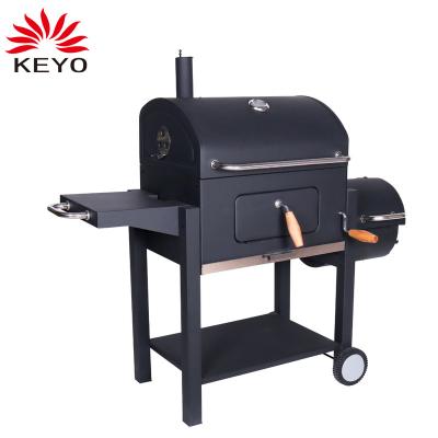 China Adjustable Height BBQ Charcoal BBQ Grills Heavy Duty Combo Cart Smoker Grills With Chimney for sale