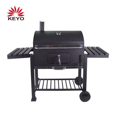 China Easily Assembled Classic Rectangular BBQ Grill BBQ Cart Heavy Duty Charcoal Grill with Black Side Shelf for sale