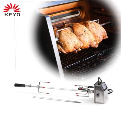 China Universal Delux Stainless Steel Rotisserie Grills Adjustable Length Rotisserie Accessories Free Outside Chicken Fork for sale