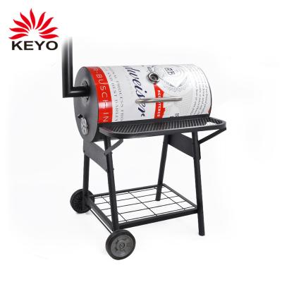 China Easily Assembled Outdoor BBQ Grills Barrel BBQ Grill Charcoal Smoker Grill Smoking Cart for sale