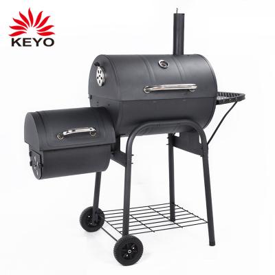 China Height Adjustable Low Cost Cart Charcoal Grill Outdoor BBQ Smoker Barrel Offset BBQ Smokers With Wheels for sale