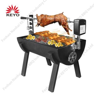 China Adjustable Height 89cm Commercial 120V/240V Powder Coated Steel Charcoal Barbecue Lamb Pork Pork Roasting Machine for sale