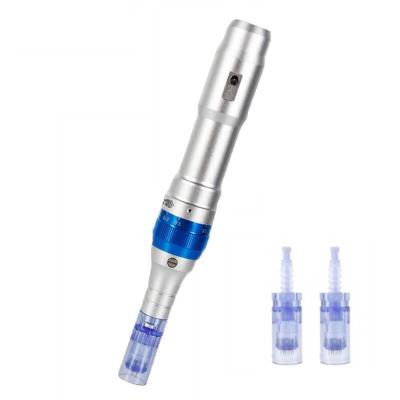 China Anti-Puffiness Factory Price Beauty Dermapen 5 Levels LED Powerful Rechargeable Derma Pen Treatment For Face Light for sale