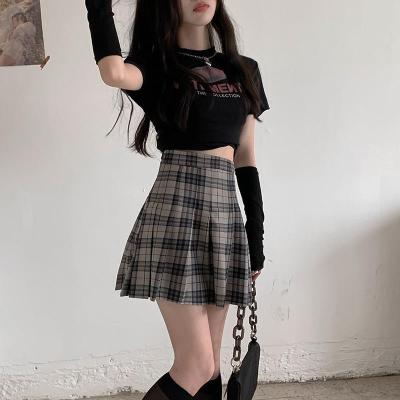 China 2021 anti-static anti-static wholesale pleated skirt female summer Korean version of the new Anti-wrinkle new high waist autumn and winter skirt for sale