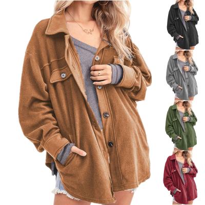 China 2022 Anti-Wrinkle Women Autumn Winter New Lapel Breasted Cardigan Coat Shirt for sale