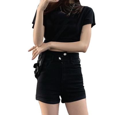 China 2021 QUICK DRY the latest QUICK DRY design for women high waist style cropped slim line high quality hot sale jeans wholesale one women jeans for sale