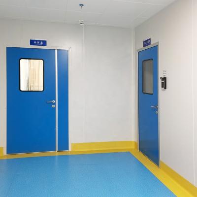 China Industrial Cleanroom Door Single Leaf Industrial Lab Cleanroom Airtight Door Galvanized Steel Cleanroom Doors for sale