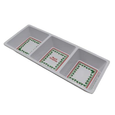 China Melamine Divided Dishwasher Melamine Trays Microchips Dish Melamine Safe Custom Printing Melamine Serving Tray for sale