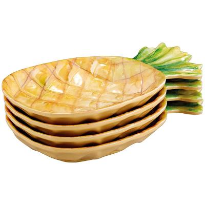 China 4 Piece Pineapple Sustainable Heavyweight And Durable Melamine 7 Inch Dish Dinnerware for sale