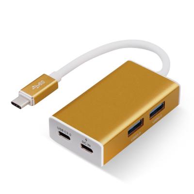 China 2 Ports USB-C Hub USB 3.1 Type-C To Type-A Hub USB-C For Power Delivery / Data for sale