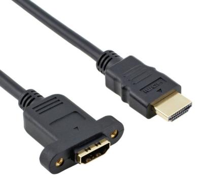 China High Speed Panel Mount Cables , HDMI 2.0 Extension Cable with Screw for sale