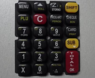 China Glossy Oil 3 Color Printing Silicone Rubber Mold For Keypad for sale