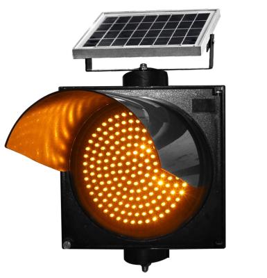 China Plastic Yellow PC LED Traffic Lights Flashing Light, 300mm Solar Yellow Flashing Light for sale