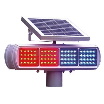 China Traffic Safety Led Warning Lights Red Blue Flashing LED Solar Powered Warning Traffic Light for sale