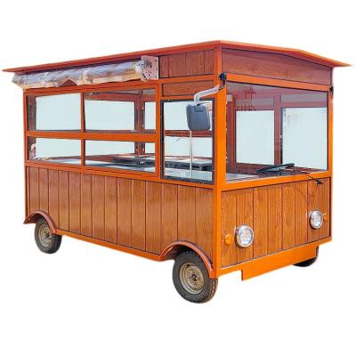 China Commercial Gasoline Mobile XL Ice Cream Supply Electric Food Vending Cart Cheap 4 Wheel Electric Fast Food Truck Powered for sale