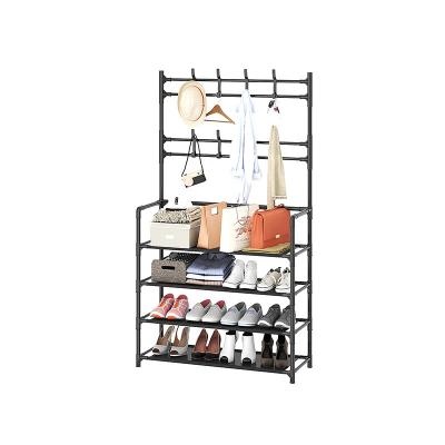 China Modern Simplicity Single Dustproof Floor Mounted Coat And Hat Dormitory Household Storage Shoe And Hat Rack for sale