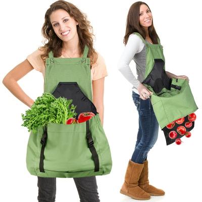 China Horticultural Tidying/Storage Apron Picking Large Pocket Vegetable Garden Storage Bag Backpack Universal Large Capacity Gardening Apron for sale