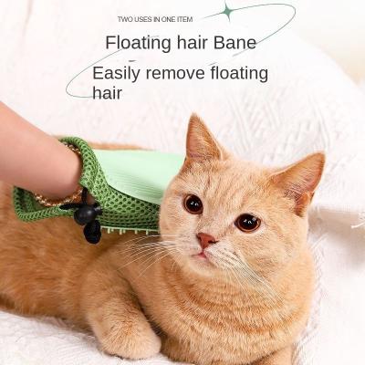 China Pet Cat Pampering Rubber Gloves Pet Cleaning and Floating Hair Brush Pet Beauty Cat Hair Gloves Dogs and Cats for Bathing for sale