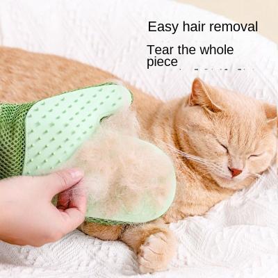 China Pet with Fur Cat Pampering Dogs and Cats Cleaning Gloves Pet Beauty Pet Hair Float Rubber Cleaning Gloves for Bathing for sale