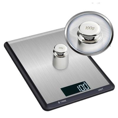 China Weight measuring stainless steel 10kg5kg ultra-thin waterproof flat food scale commercial intelligent platform scale cooking scale for sale