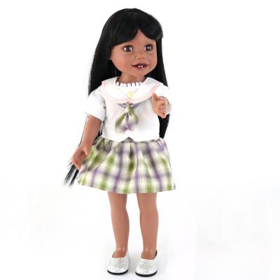 China Changeable clothing 18 inch long hair african american style black girl dolls for children girl present wholesale for sale