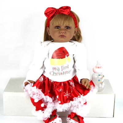 China Adorable Realistic Baby Bonecas Bebe Doll Reborn Toddler Clothing 55CM Black Skin Changeable Girl Reborn Doll High Quality for sale