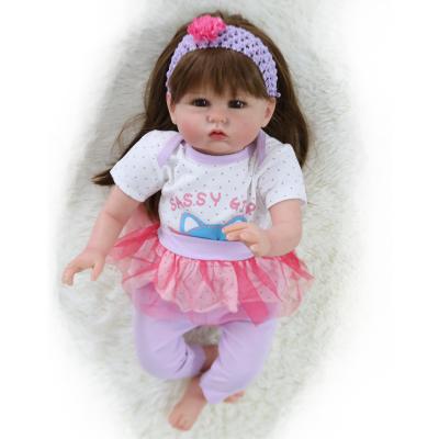 China Boneca Lilfelike Lifelike Vinyl Dressing Dolls 55cm Soft Silicone Reborn Baby Girl Realistic Baby Dolls for sale