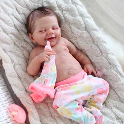 China Unpainted Unfinished Doll Clothes 22inches DIY Doll Parts April Sleeping Kit Face Very Fresh Color Smiling Reborn Popular Soft Touch Changeable for sale