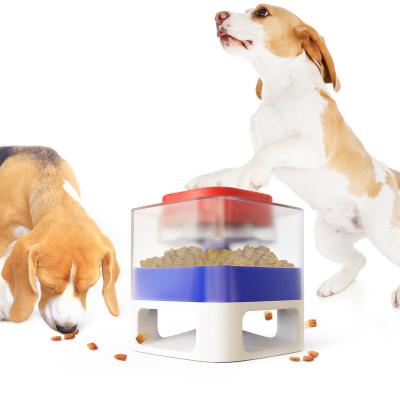 China Automatic Dog Bowl Catapult Square Dog Toys Automatic Slow Pet Driver for sale