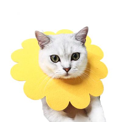 China DETACHED Cat Collar with Felt Fabric Sunflower Dog Collars Elizabethan Collars for sale