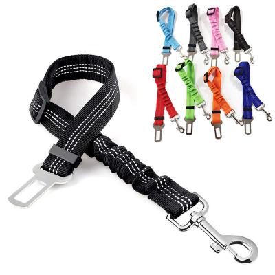 China Reflectable Adjustable Pet Leash Dog Car Seat Belt Dog Harness for sale