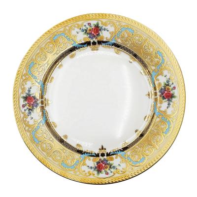 China Sustainable Luxury Wedding Gold Dinner Set Bone China Dinnerware Sets for sale