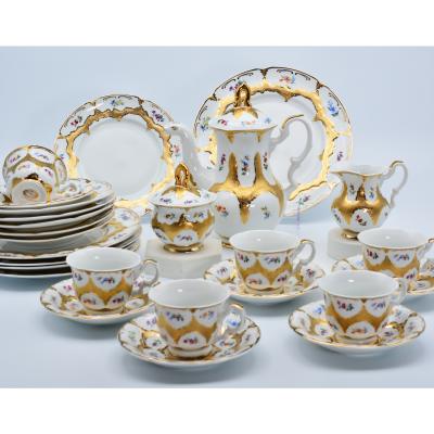 China Sustainable Hot Selling Luxury German Coffee Set Bone China Gold Tea Set Coffee Set for sale