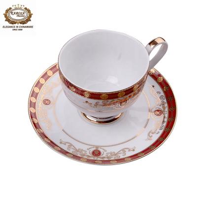 China Sustainable Porcelain Tea Cups And Saucers Porcelain Coffee Cup And Saucer Sets for sale