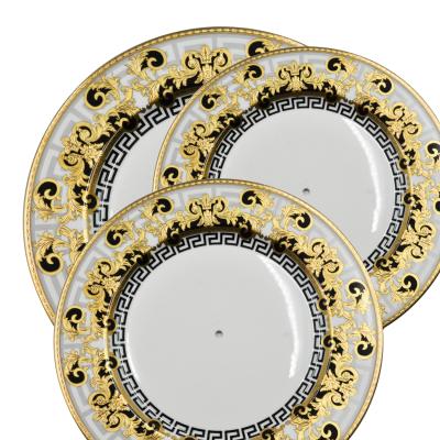 China 24 K Cake Set Gold Popular Shiny Gold Plated Dinner Plates for sale