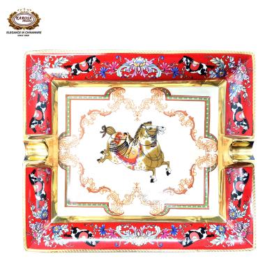 China High Quality Mordern Porcelain Gold Ashtray 19.5cm*15.5cm*4cm for Home Hotel and Banquet for sale