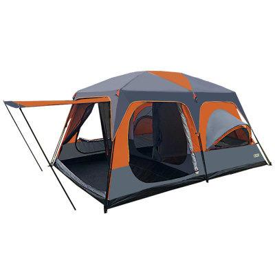 China Factory Sale 5-8 Person Large Dome Tube Type Family Tent Stake Luxury Waterproof Folding Two Large Rooms Outdoor Camping Tent for sale