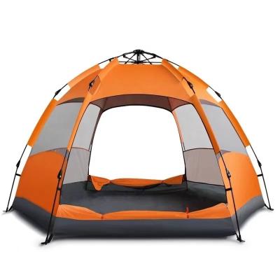 China Diamond Ground Nail Best Selling 1-4 Person Family Hexagonal Breathable Tents For Chanodug Cambing Camping Tent for sale